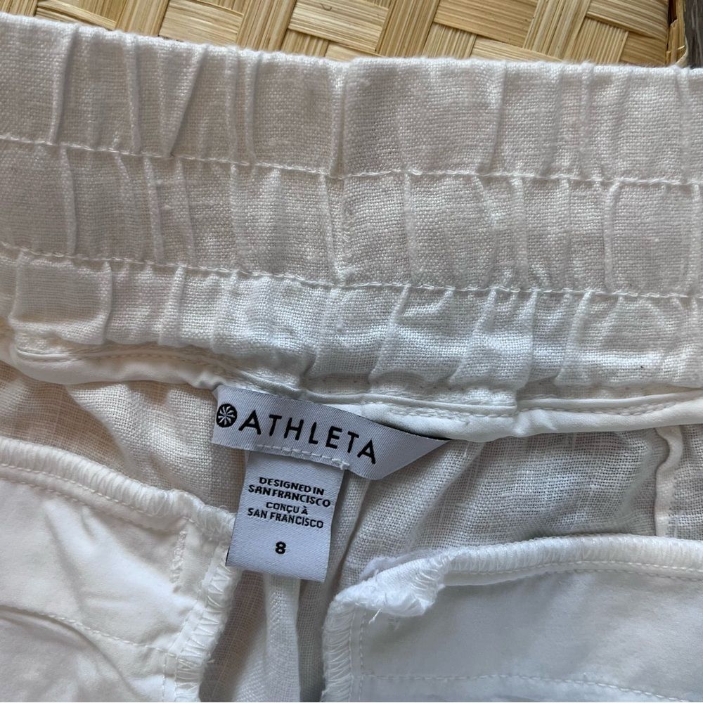 Athleta cabo linen jogger Lilly white womens size 8‎ - Picture 6 of 9